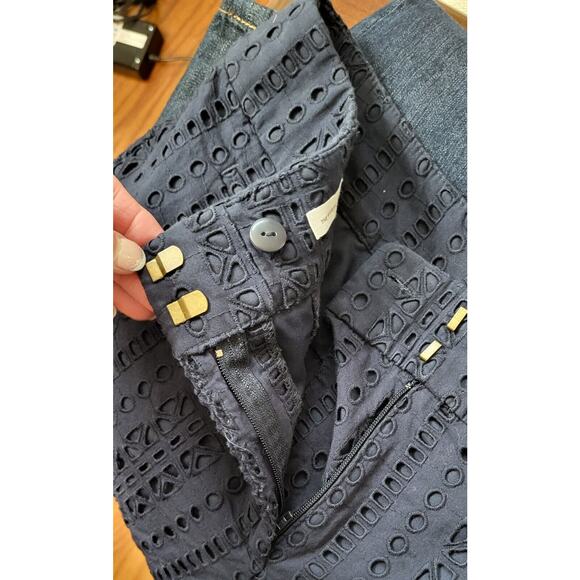 Ann Taylor LOFT Riviera Pants Cropped Blue Cotton Blend Sz 6 Petite - Picture 7 of 14